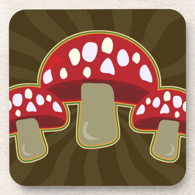 Funky Fungi Mushrooms Coaster (Front)