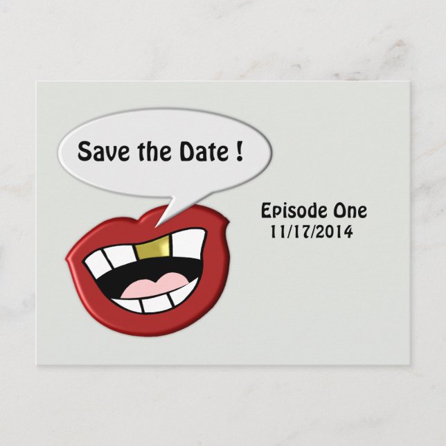 Funky Funny Save the Date Postcard (Front)