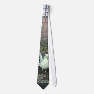 Funky funny seagull running tie