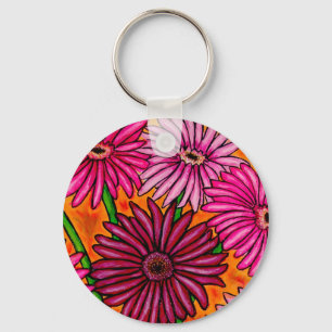 Funky Geber Daisies Floral Key Chain