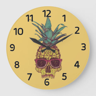 Funky Geek Cool Pineapple Punk Large Clock