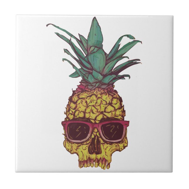 Funky Geek Cool Pineapple Punk Tile (Front)