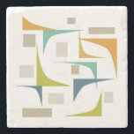 Funky Geometric Corners Mid Century Modern Stone Coaster<br><div class="desc">Add a pop of colour to your coffee table with this funky corners and rectangles stone coaster. It features the fun colours of turquoise,  blue,  orange,  avocado green,  and tan.</div>