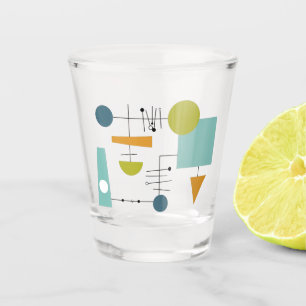 Funky Geometric Flowchart Throwback Mid Century Shot Glass