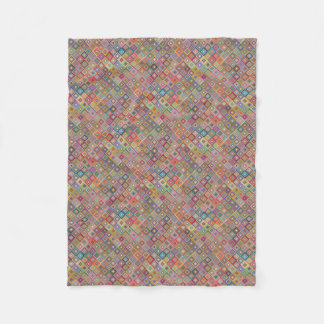 Funky Geometric Granny Style Squares Fleece Blanket