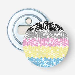 Funky Geometric Mod Abstract Polygender Pride Flag Bottle Opener