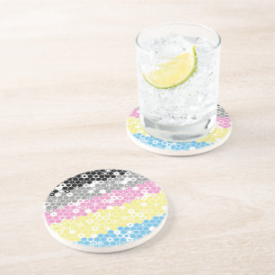 Funky Geometric Mod Abstract Polygender Pride Flag Coaster