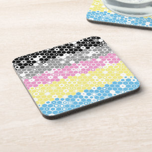 Funky Geometric Mod Abstract Polygender Pride Flag Coaster