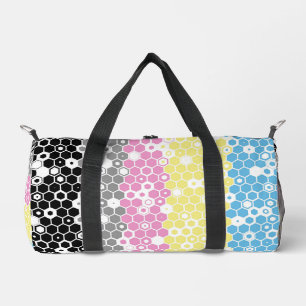 Funky Geometric Mod Abstract Polygender Pride Flag Duffle Bag