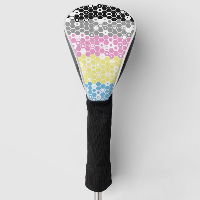 Funky Geometric Mod Abstract Polygender Pride Flag Golf Head Cover (Front)