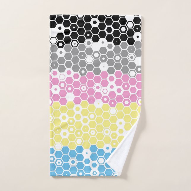 Funky Geometric Mod Abstract Polygender Pride Flag Hand Towel (Hand Towel)