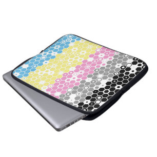 Funky Geometric Mod Abstract Polygender Pride Flag Laptop Sleeve