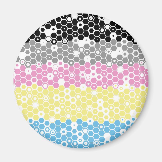 Funky Geometric Mod Abstract Polygender Pride Flag Magnet (Front)