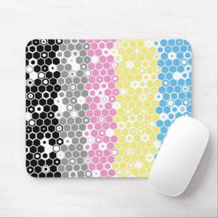Funky Geometric Mod Abstract Polygender Pride Flag Mouse Mat