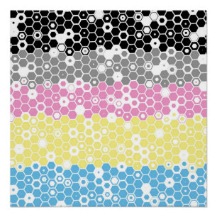 Funky Geometric Mod Abstract Polygender Pride Flag Poster