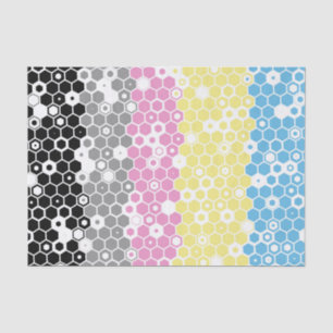 Funky Geometric Mod Abstract Polygender Pride Flag Tissue Paper