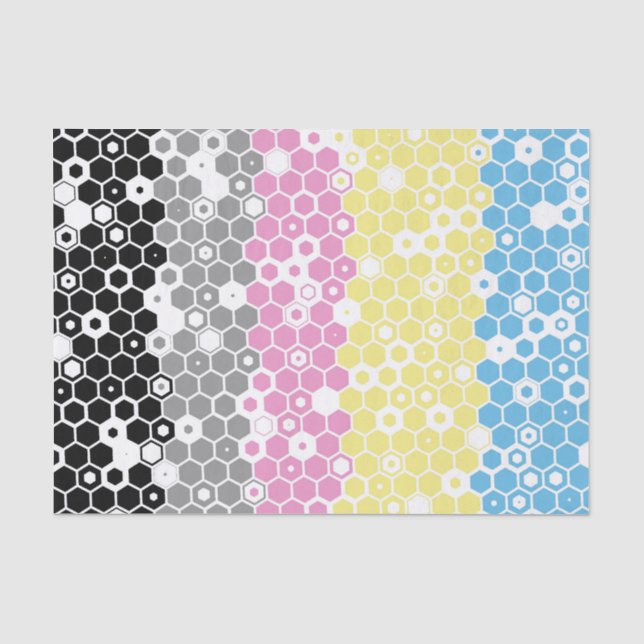 Funky Geometric Mod Abstract Polygender Pride Flag Tissue Paper (Front)