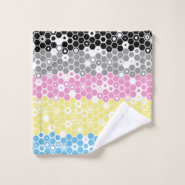 Funky Geometric Mod Abstract Polygender Pride Flag Wash Cloth (Wash Cloth)