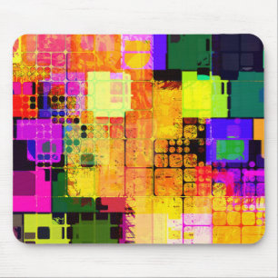 Funky Geometric Multicolored Design Mouse Mat