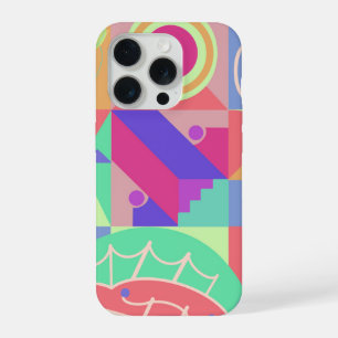 Funky Geometric Patterns Multicolor iPhone 15 Pro Case