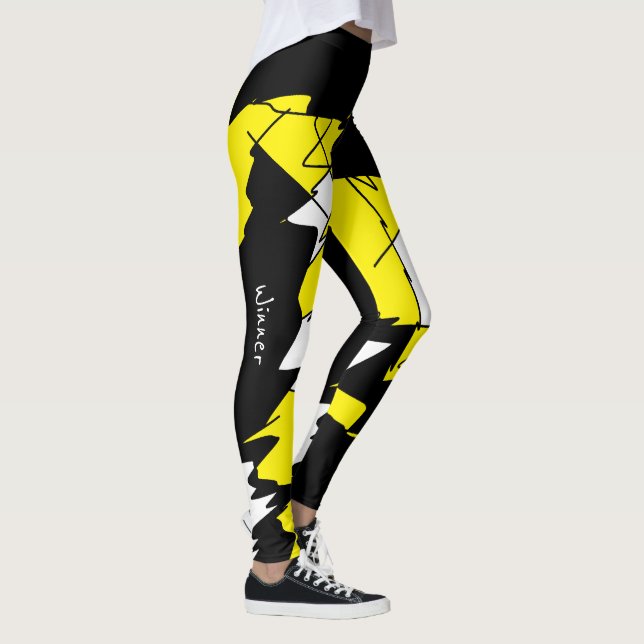 Funky Geometry Abstract Art Sport Winner Leggings (Right)