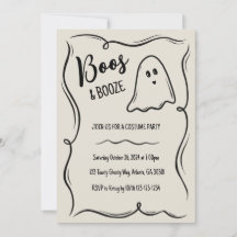 Funky Ghost Adult Halloween Party Invitation