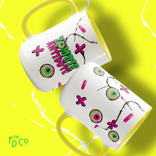 Funky Ghoulishly Cute Funny Zombie Antidote Pun Mug