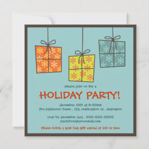 Funky Gifts Retro Holiday Grab Bag Party Invite