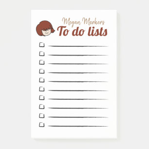 Funky Girl Children's To do lists Post-it Notes