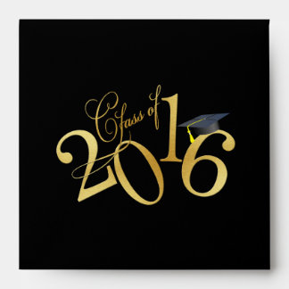 Funky Gold Class of 2016 Graduation Envelope