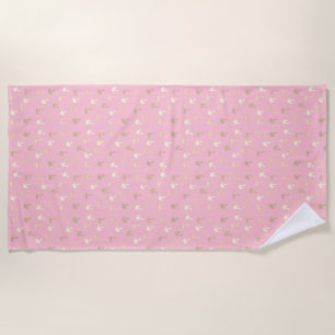 Funky Golden Palm Trees Tropical Beach Towel