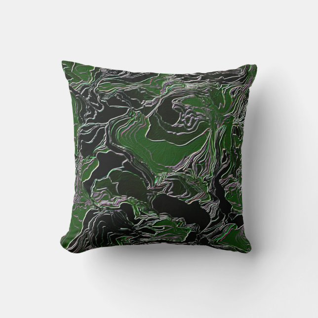Funky Green  Army Camo Cushion (Front)