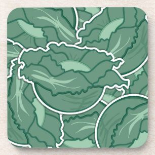 Funky green cabbage coaster
