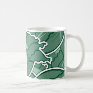 Funky green cabbage coffee mug