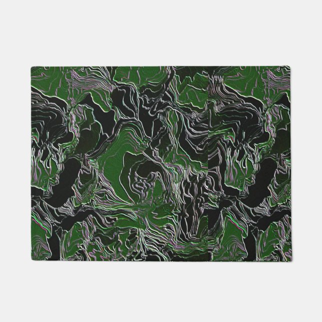 Funky Green Camo Doormat (Front)