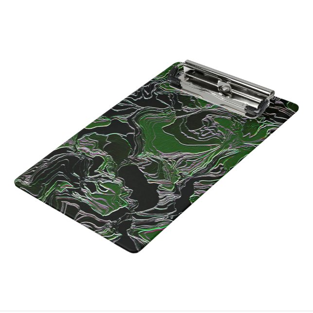 Funky Green Camo Mini Clipboard (Angled3)