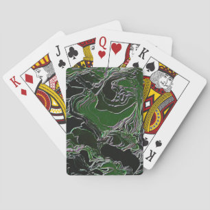 Funky Green Camo Playing Cards