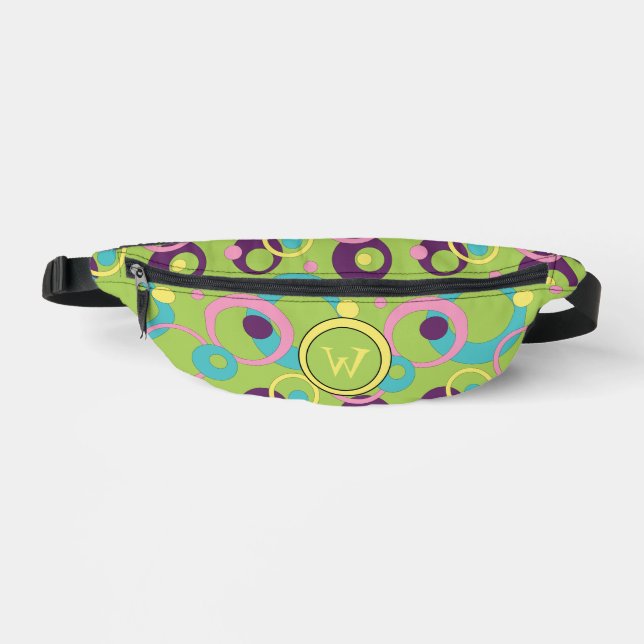 Funky Green Circles Bum Bags (Front)