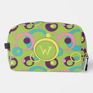 Funky Green Circles Dopp Kit