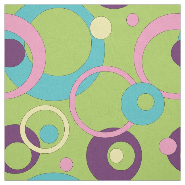 Funky Green Circles Fabric (Swatch)