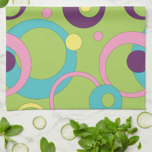 Funky Green Circles Kitchen Towel
