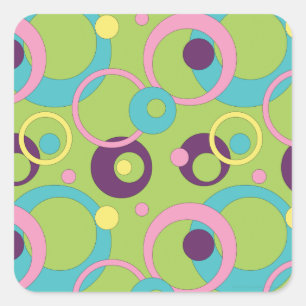 Funky Green Circles Sticker