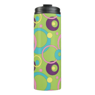 Funky Green Circles Thermal Tumbler