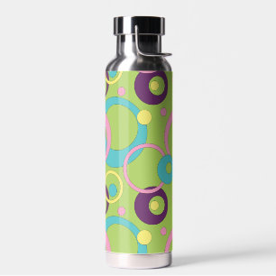 Funky Green Circles Water Bottle