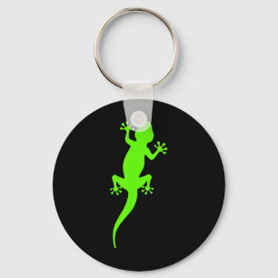 Funky Green Climbing Gecko Key Ring