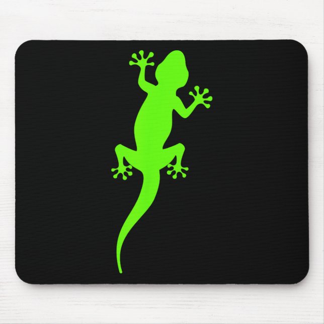 Funky Green Climbing Gecko  Mouse Mat (Front)