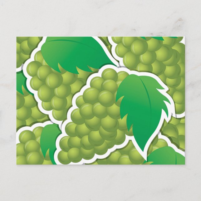 Funky green grapes postcard (Front)