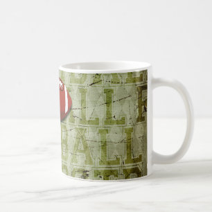 Funky Green Grunge Football Coffee Mug