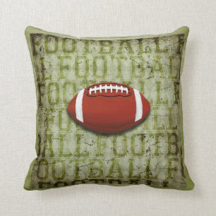 Funky Green Grunge Football Cushion