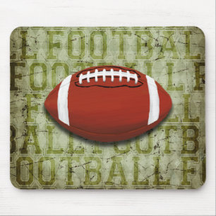 Funky Green Grunge Football Mouse Mat
